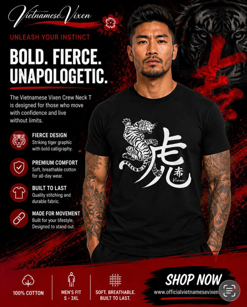 Tiger Spirit Crew Tee – Black Edition