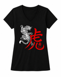 Tiger Spirit V-Neck Tee – Black